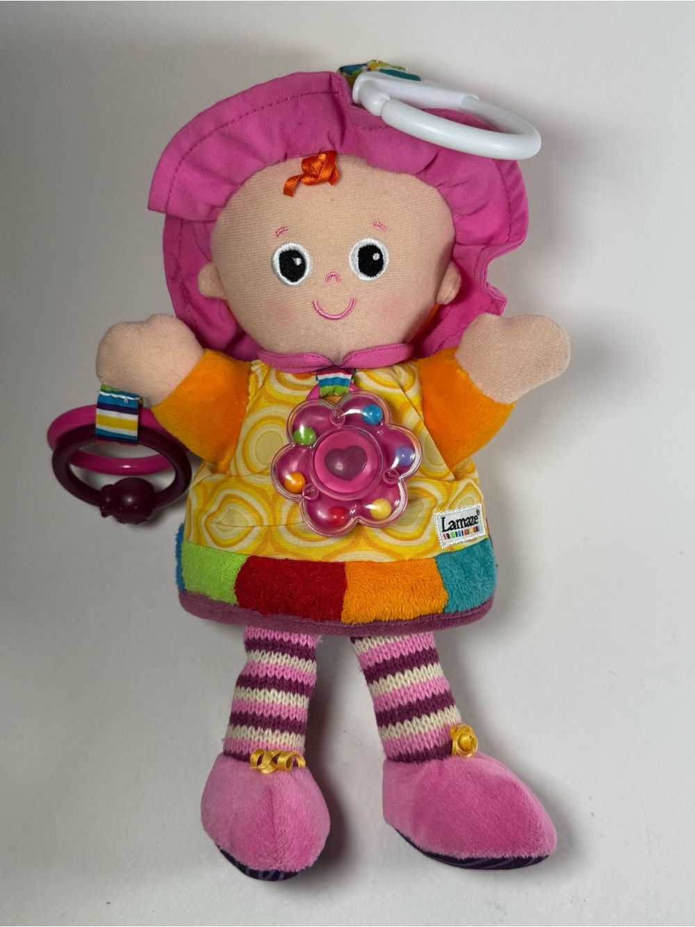 Lamaze Clip And Go My Friend 11.5" Emily Plush Doll Rattle Sensory Crinkly Toy